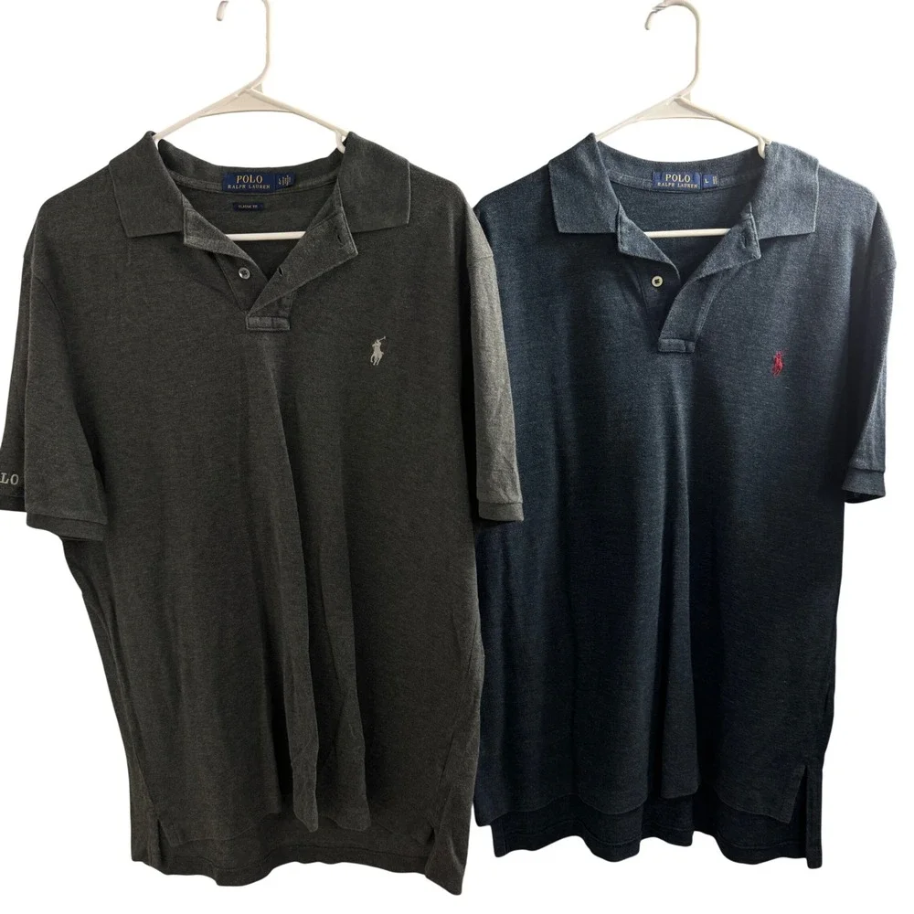 Lot of 2 Polo Ralph Lauren Mens Classic Fit Polo Shirts Large